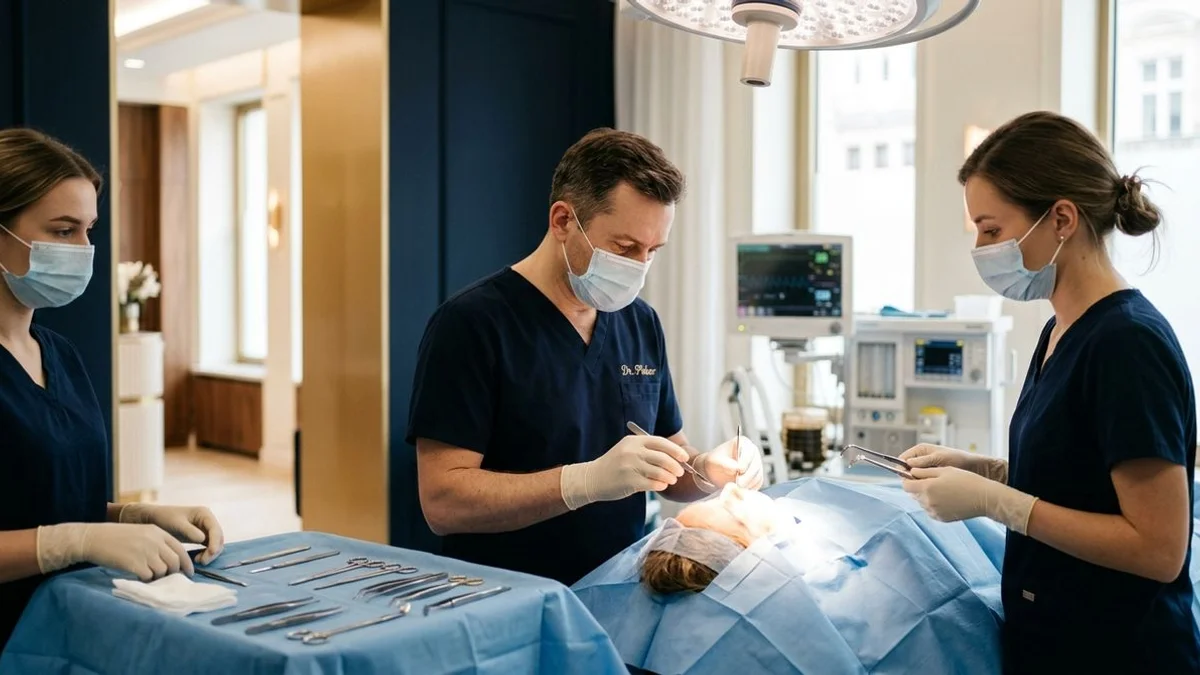 Zabieg Deep Plane Face Lift w bloku operacyjnym Kliniki Dr. Piekar