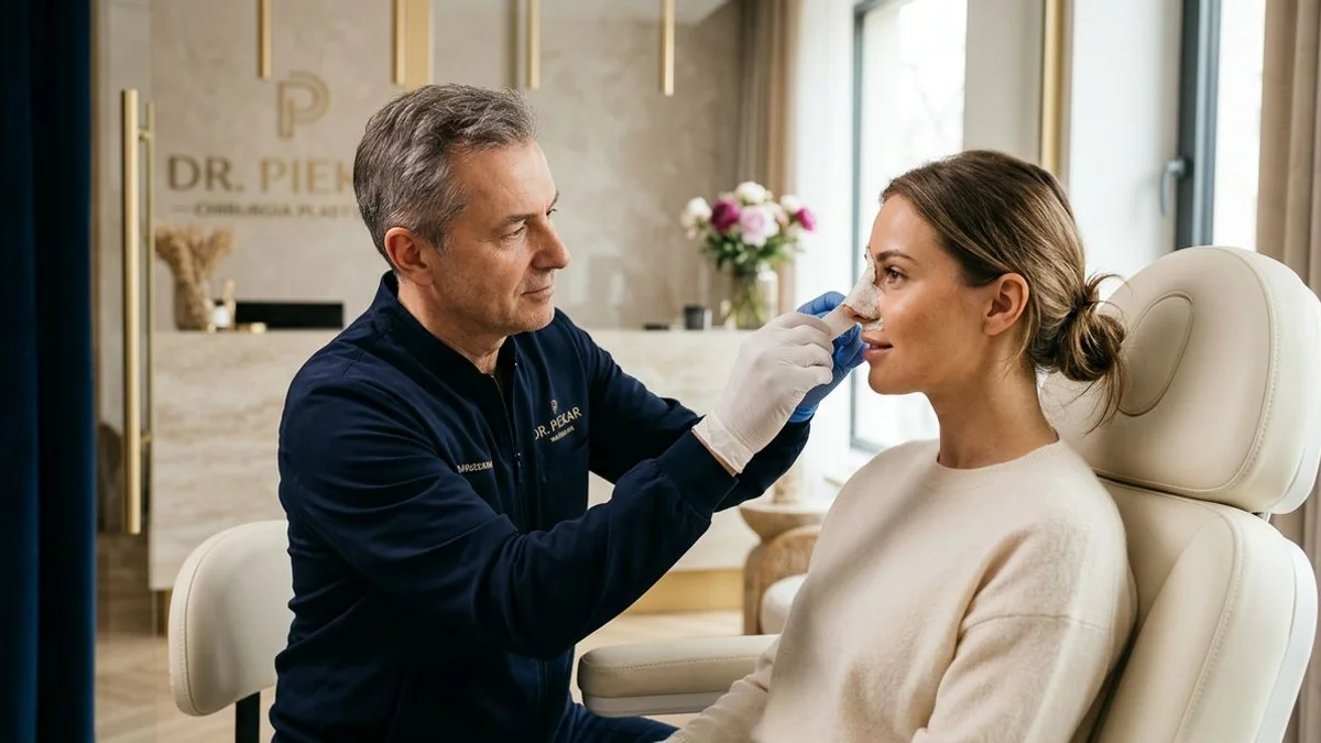 Zdejmowanie gipsa 7 dni po rynoplastyce